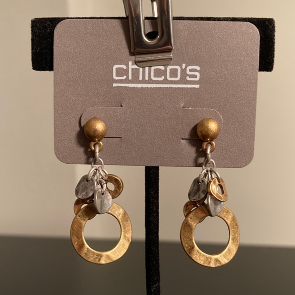 Chico's Gold and Silver Hoop Earrings